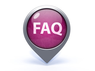 faq circular icon on white background