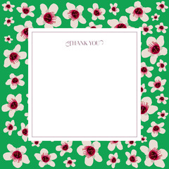 Vector thank you floral card.