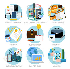 Icons set banners for business