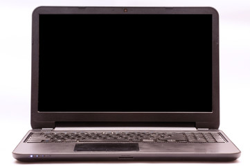 Laptop computer on white background.