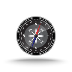 Vector of compass on isolated white background