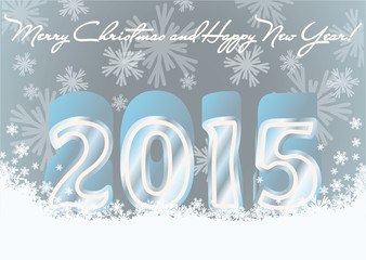 Happy new 2015 year invitation postcard, vector