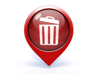 trash can pointer icon on white background