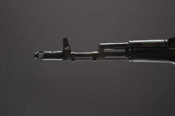 AKM (Avtomat Kalashnikova) Kalashnikov assault rifle on white