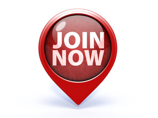 Join now pointer icon on white background
