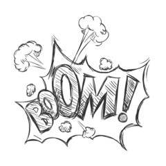Vector Sketch Comics Word - Boom