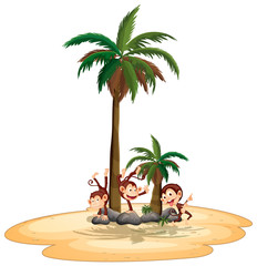 Obraz premium Monkeys and island