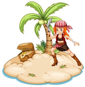 Pirate and island