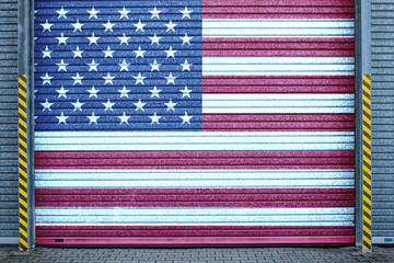Obraz premium Amerikanisches verzinktes Stahltor (america roll-up door)