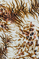 texture of print fabric striped tiger