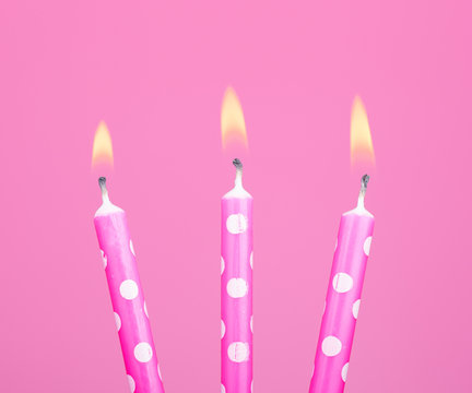 Pink Birthday Candles