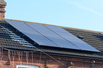 Solar panels on roof