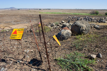 Warning signs with Danger Mines
