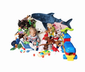 baby playing with toys