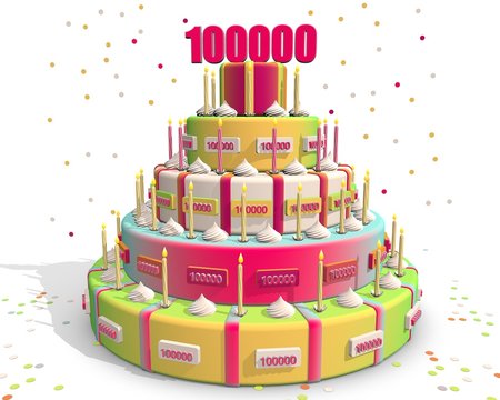 taart met cijfer 100000