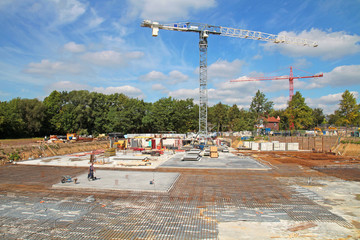 Betonfundament von Großbaustelle