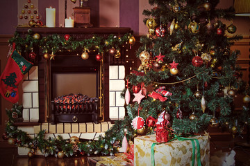 Fototapeta na wymiar Christmas living room