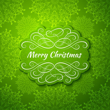 Background with Christmas Label. Greeting Card.