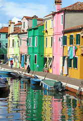 Fototapeta na wymiar colorful houses of the island of Burano near Venice