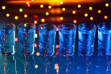 Glasses with an alcoholic drink
