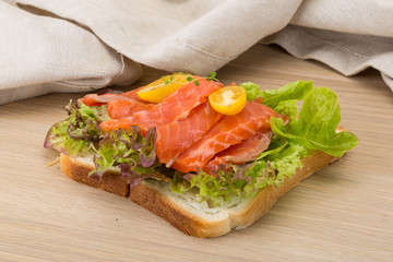Sandwich with salmon