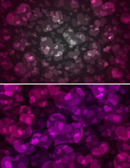 hearts bokeh, Valentines day background