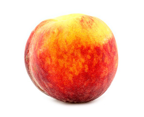 Colorful, fresh and juicy orange peach isolated on white backgro