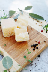 Parmesan cheese with herbs