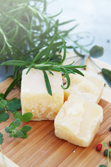 Parmesan cheese with rosemary