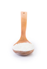 Whole flour in spoon