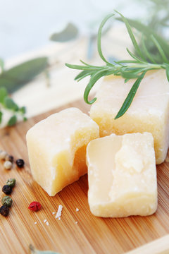 Parmesan cheese, close-up