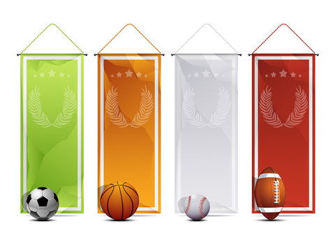 Sport wrinkled paper banners
