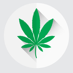 Fototapeta na wymiar isolated green marijuana leaf symbol eps10