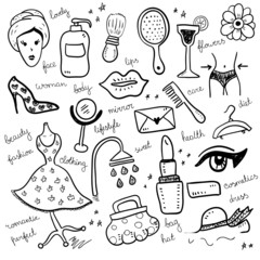 Set of woman objects