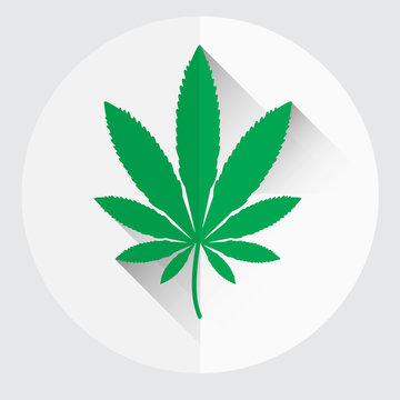 isolated green marijuana leaf symbol eps10
