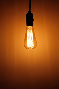vintage electric bulb lamp with warm light