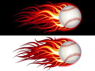 Baseball on fire