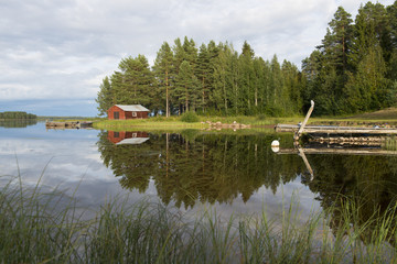 Fototapeta na wymiar Swedish lakeside