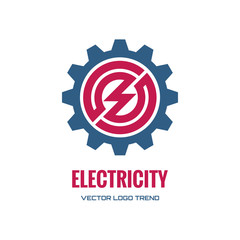 Electricity - vector logo concept illustration. Gear logo.