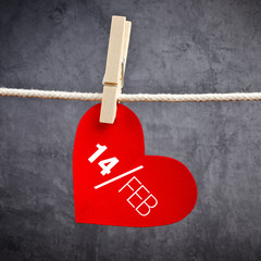 Heart shaped Valentine's Day card with message