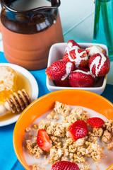 Vintage cottage style healthy breakfast