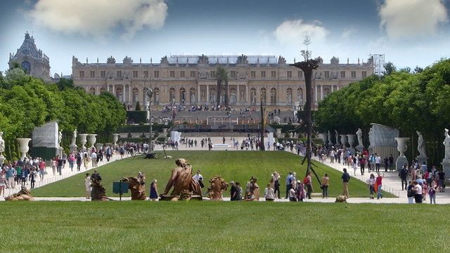 Crowds Of Tourists At Versailles, Paris In France