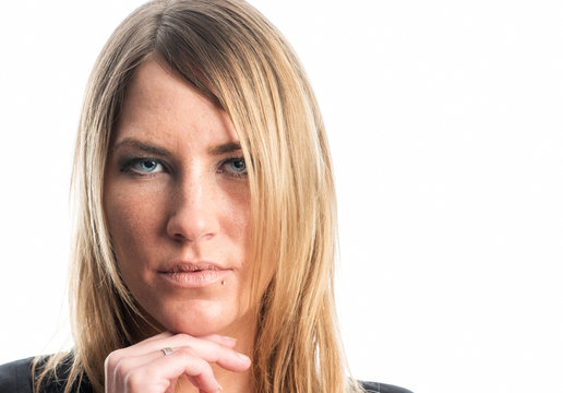 Frau mit b&ouml;sem Blick