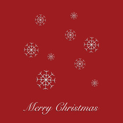 Decorative Christmas greeting card with snow flakes and Merry Christmas text
