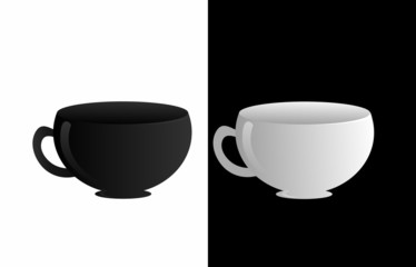 contrast volume clean cup without drawing black and white