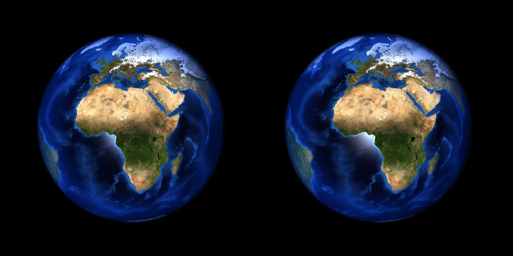 Earth stereo pair. For 3D images in any format.
