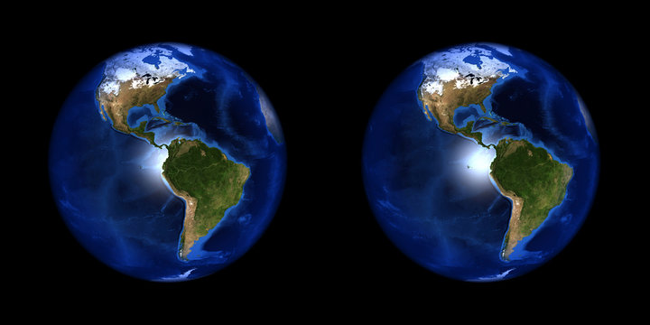 Earth stereo pair. To make 3D images in any format.