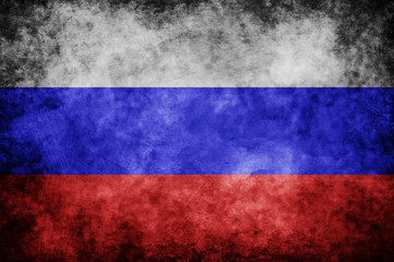 grunge flag of Russia
