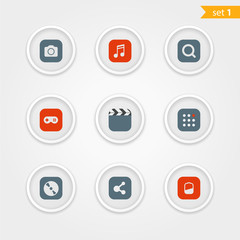 Color interface icons collection. Design elements