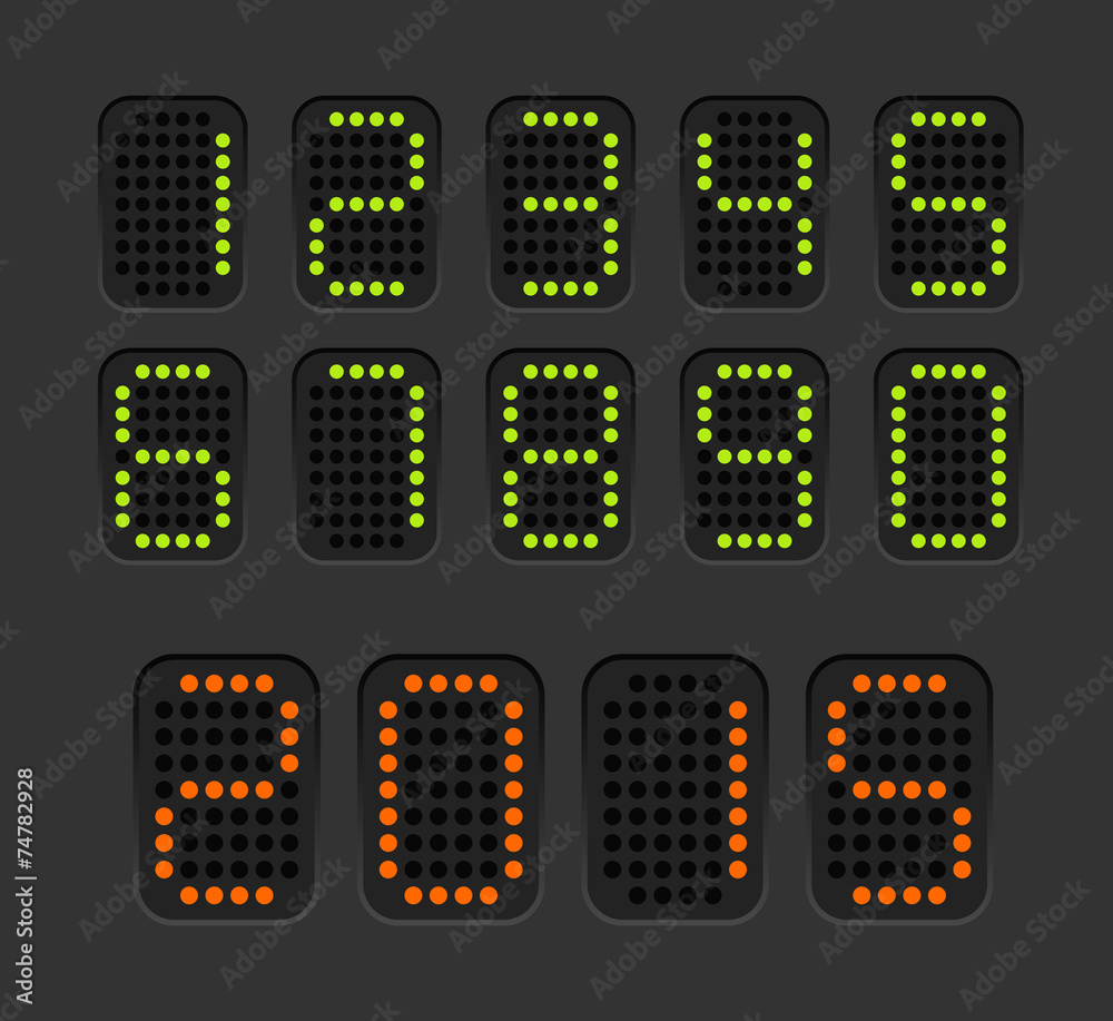 Poster Counter with digits set. Flat design